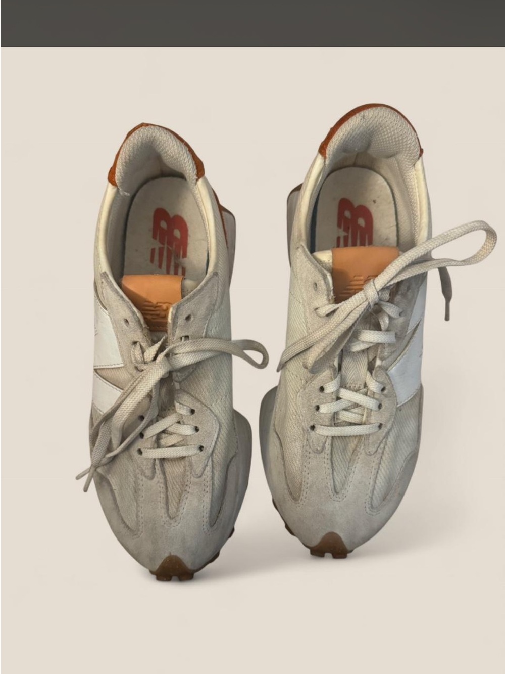 New Balance White and Brown Women's Sneakers - Picture 3 of 4